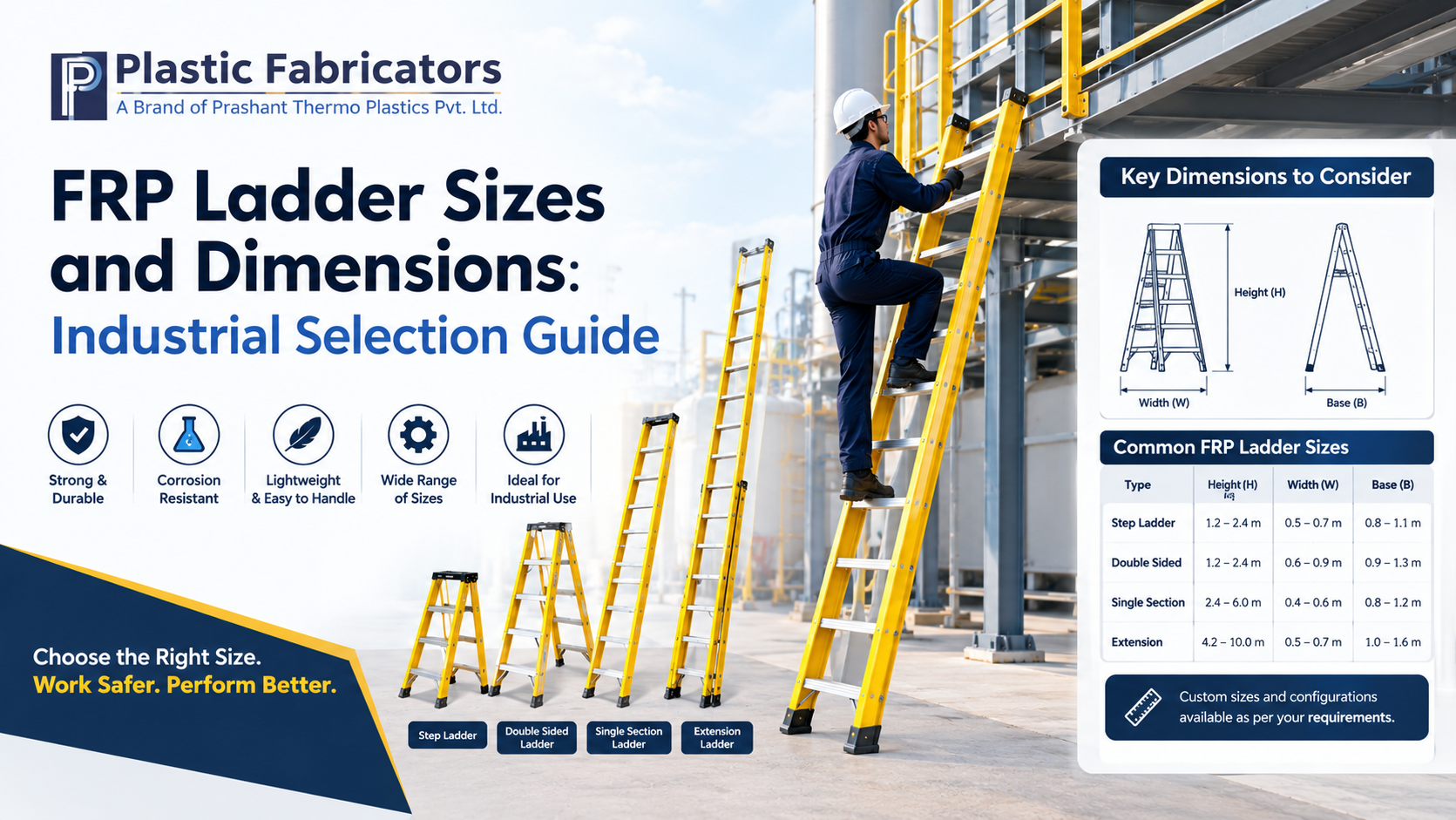 FRP Ladder Sizes and Dimensions: Industrial Selection Guide