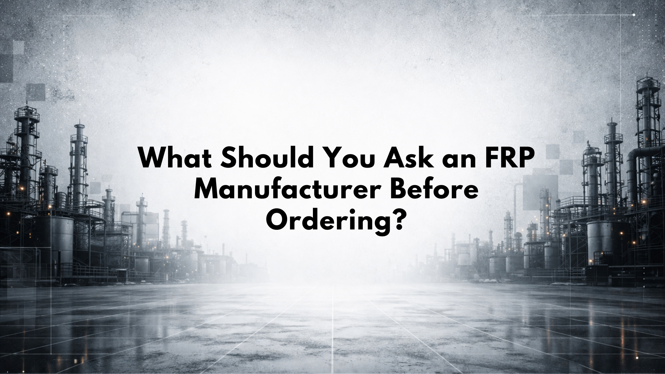 What Should You Ask an FRP Manufacturer Before Ordering?